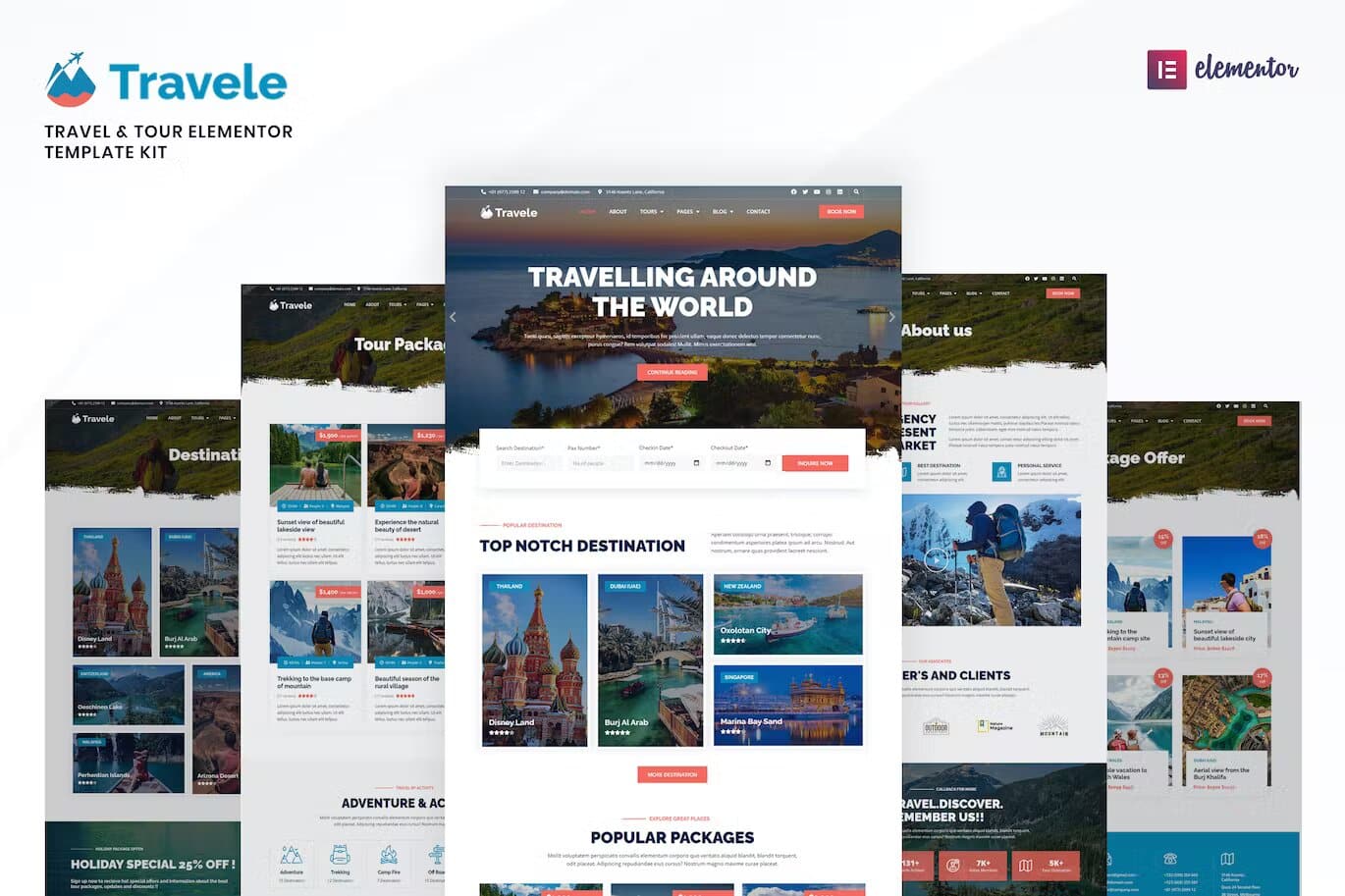 Travele - Template Kit Elementor para Agência de viagens e turismo ...