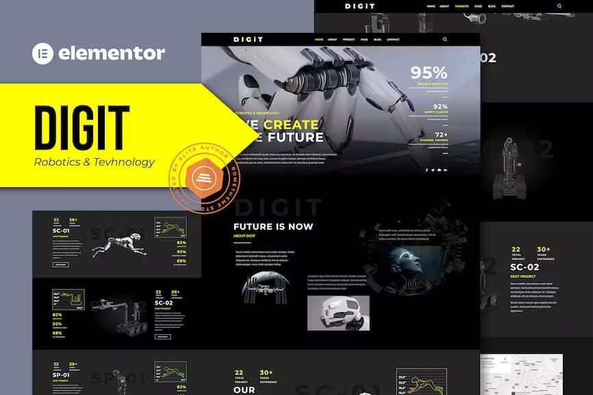 Digit - Template Kit Elementor de robótica e tecnologia - Pluginthemebr ...