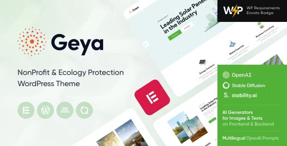 Geya - Tema WordPress de proteção ecológica e de energia renovável ...